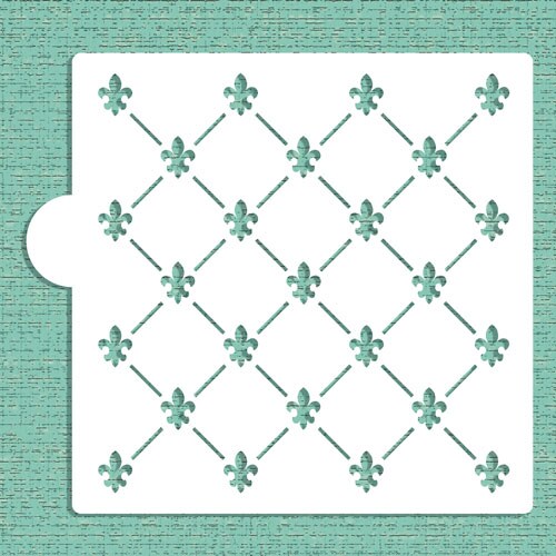 Mini Fleur de Lis Allover Pattern Cookie & Craft Stencil | CM006 by Designer Stencils | Cookie Decorating Tools |