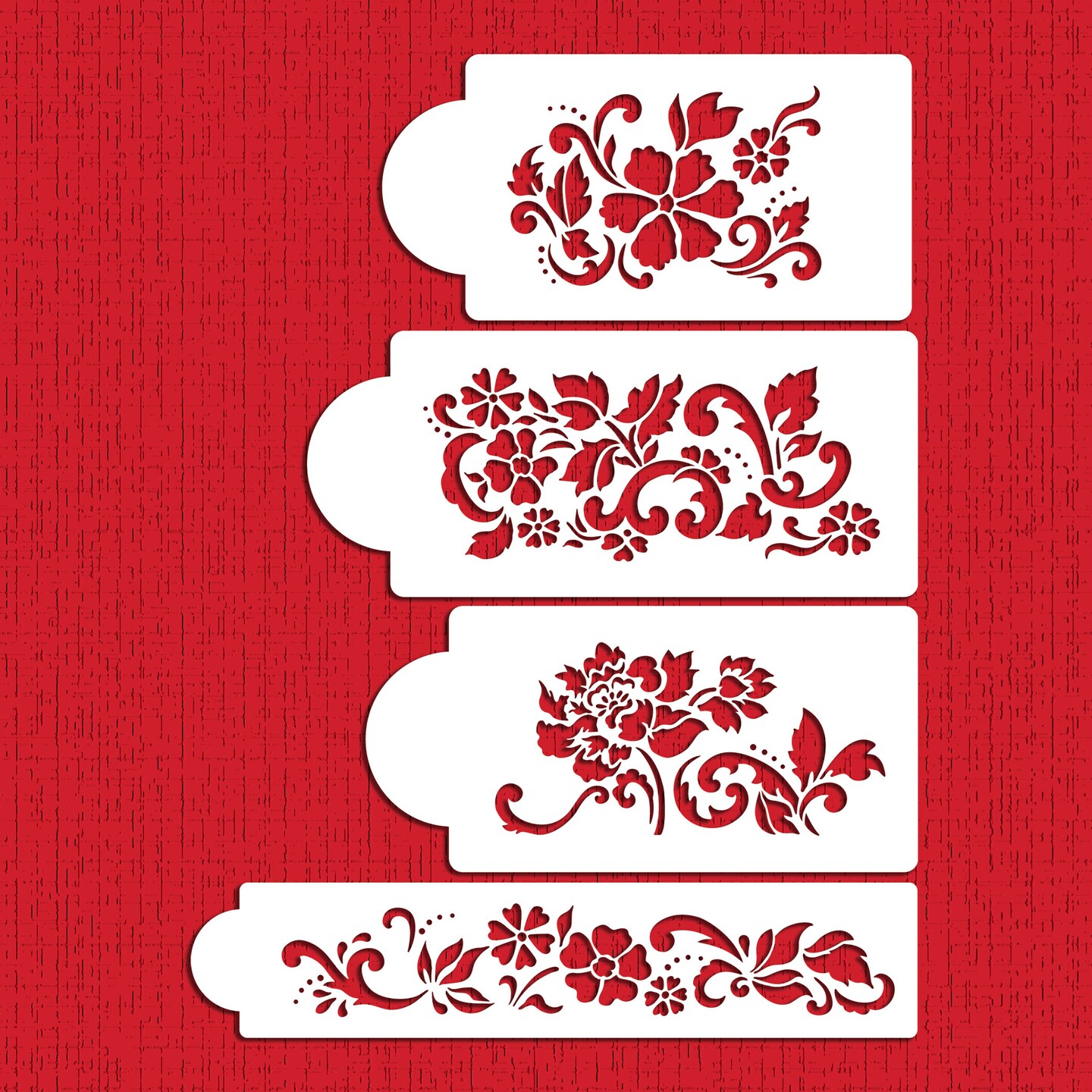 Floral Explosion Cake Stencil Set | C433 by Designer Stencils | Cake Decorating Tools |