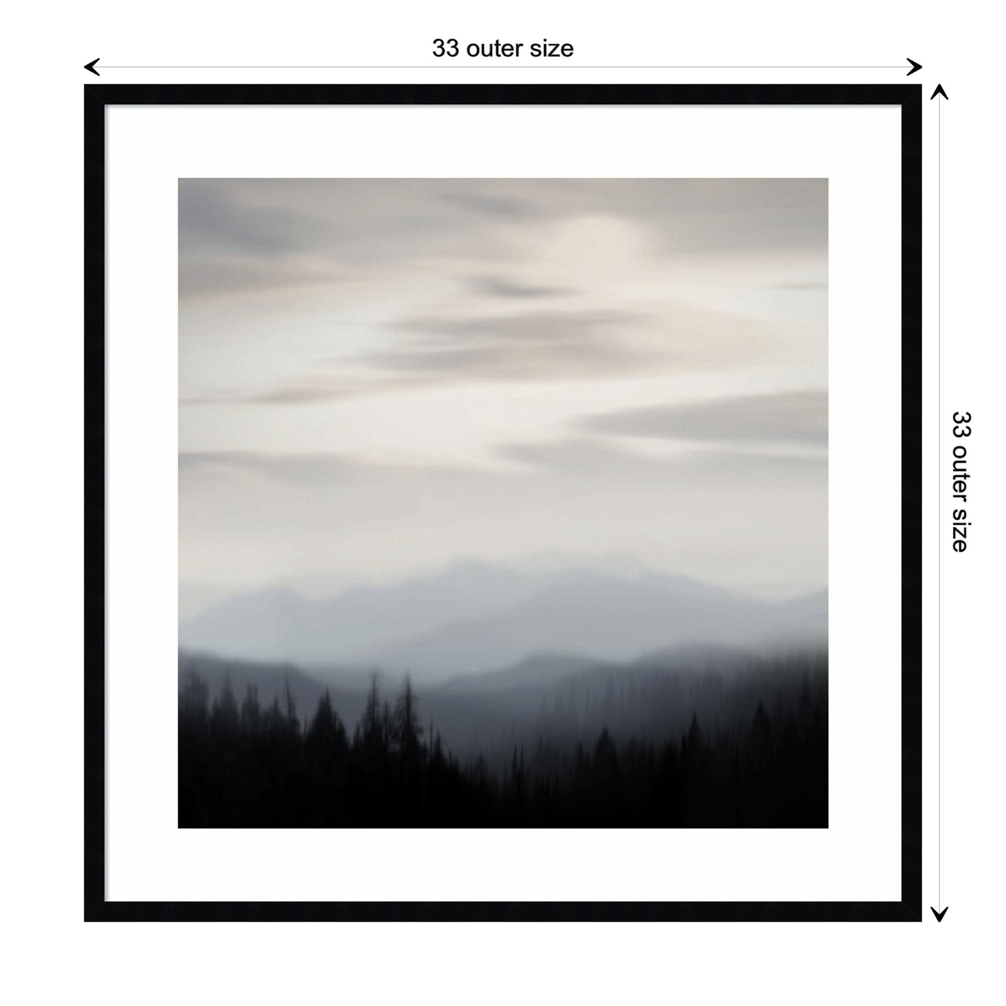 Mount McKinley Range Clouds Denali National Park Alaska 1948 by Ansel Adams Wood Framed Wall Art Print