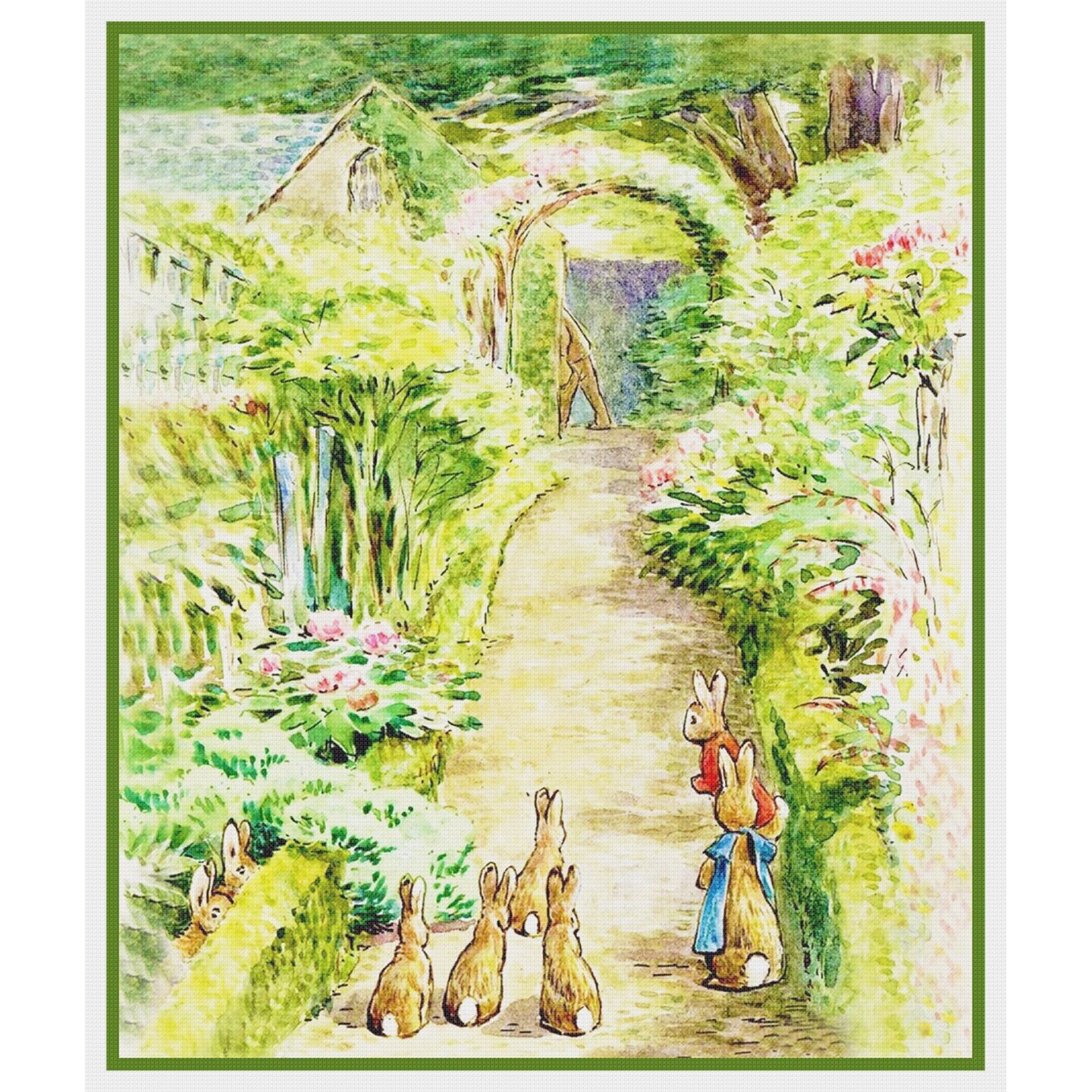 Bunnies in Farmer McGregor's Garden Beatrix Potter CountedCross Stitch Pattern