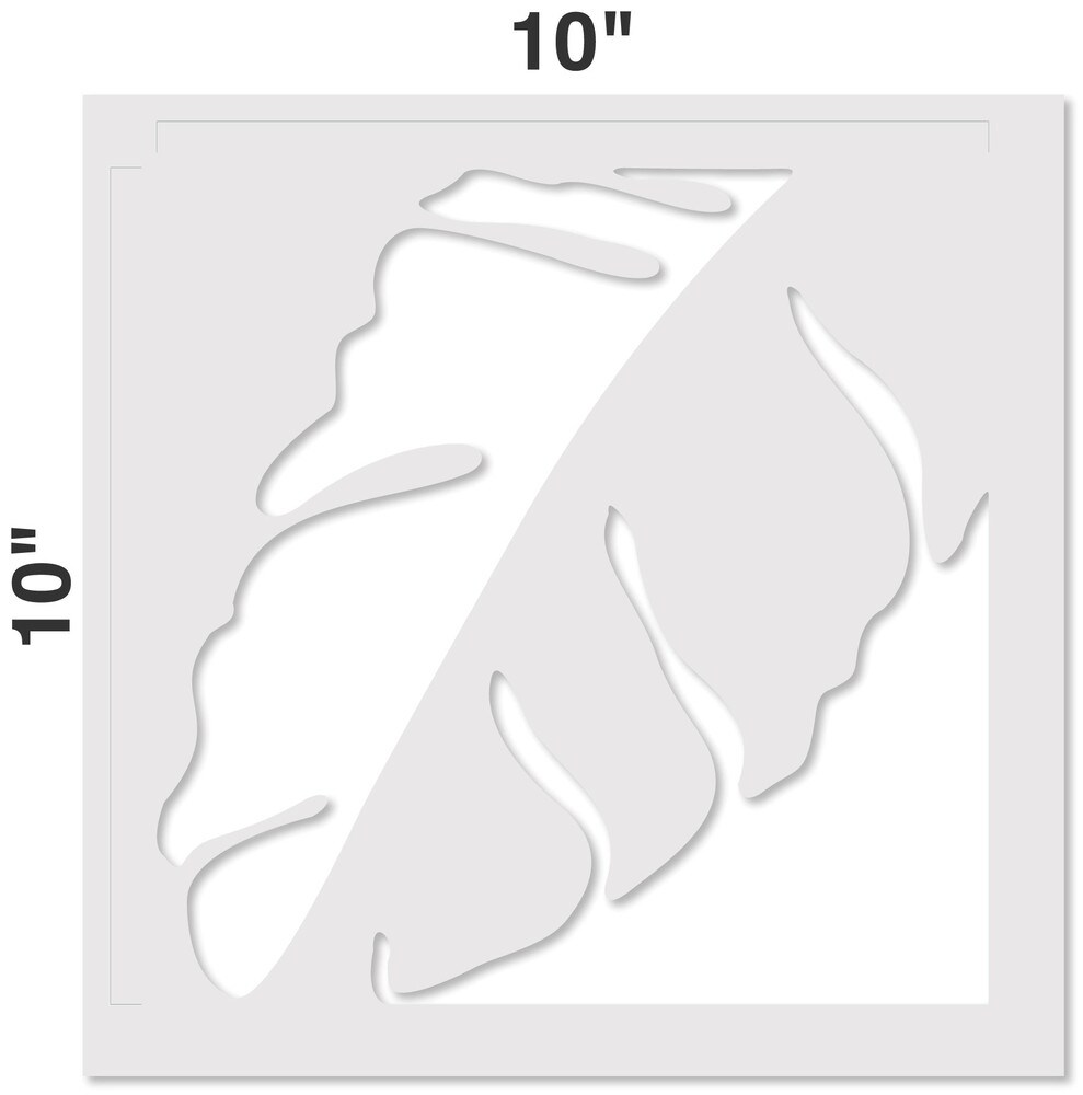 Graphic Leaf Embossing 12 x 12 Stencil | FS060 by Designer Stencils | Reusable Stencils for Painting |