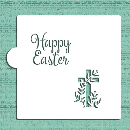 Happy Easter Cookie & Craft Stencil | CM083 by Designer Stencils | Cookie Decorating Tools |