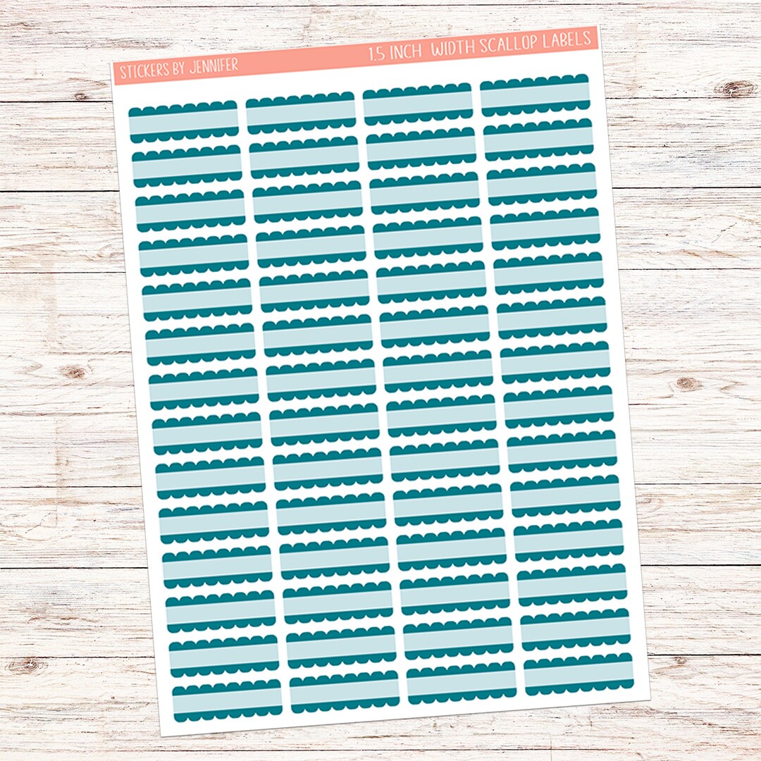 1.5 inch width Scalloped Planner Sticker Labels 028 Scrapbooking Kids