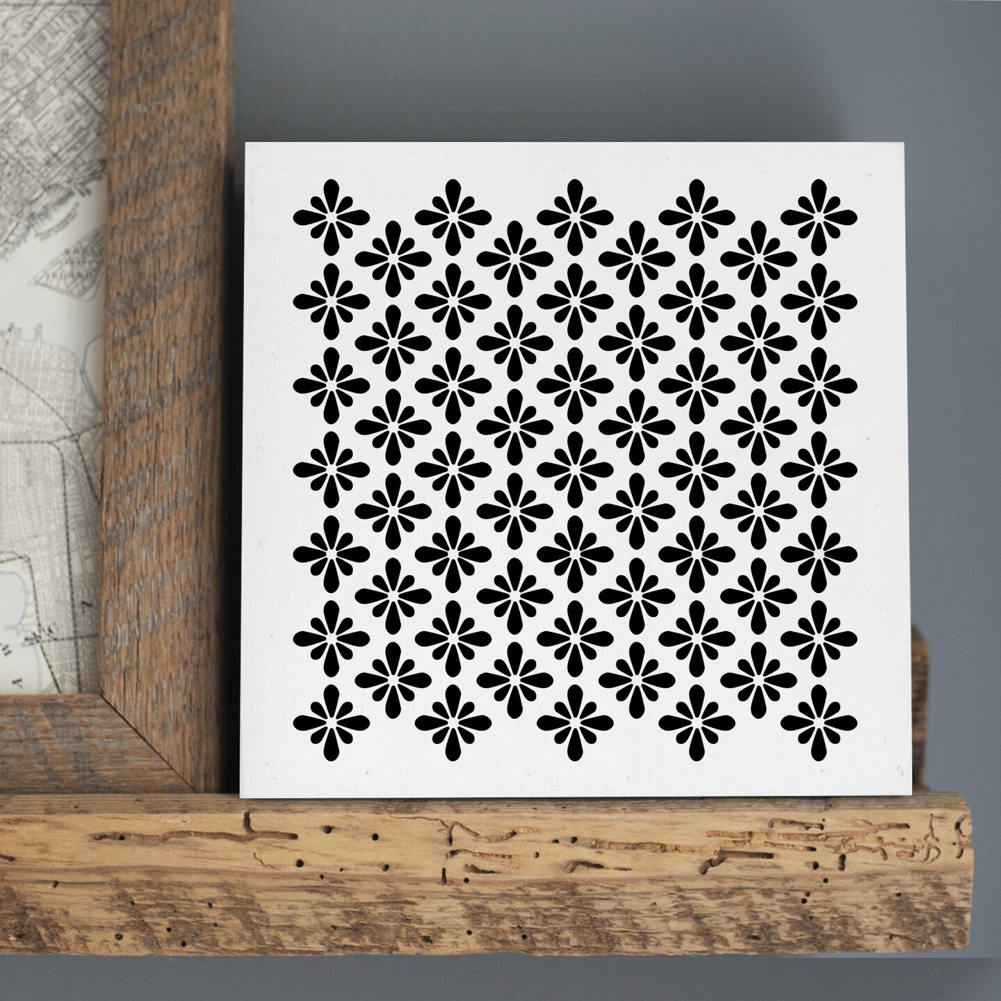 Circle Flower Motif Embossing 12 x 12 Stencil | FS073 by Designer Stencils | Floral Stencils | Reusable Stencils for Painting on Wood, Wall, Tile, Canvas, Paper, Fabric, Furniture, Floor | Reusable Stencil for Home Makeover | Easy to Use &#x26; Clean