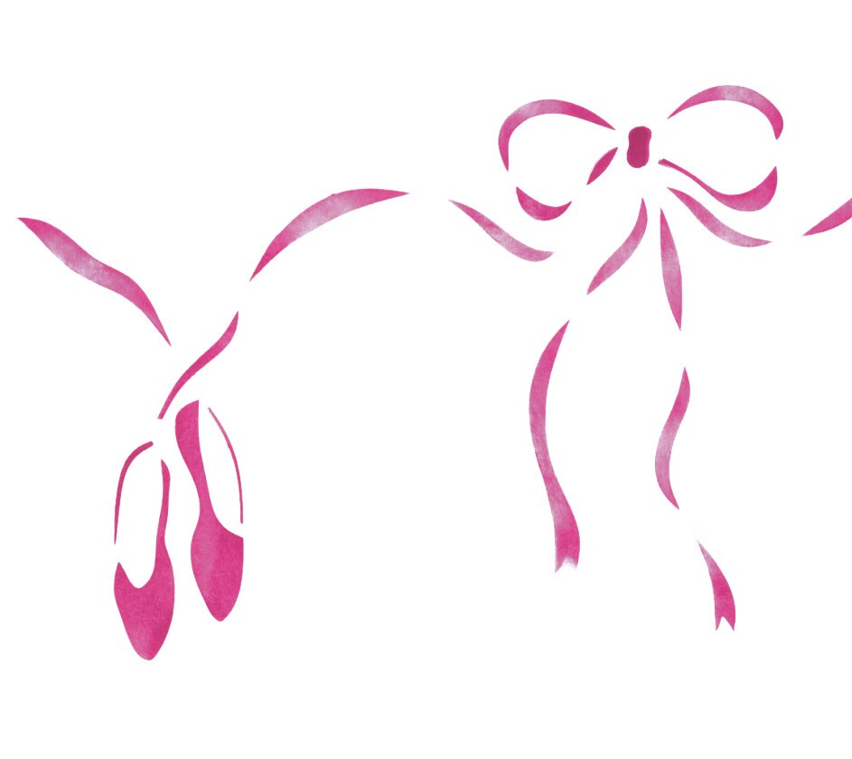 Ballet Slippers Wall Stencil | 1386 by DS | Reusable Stencils |