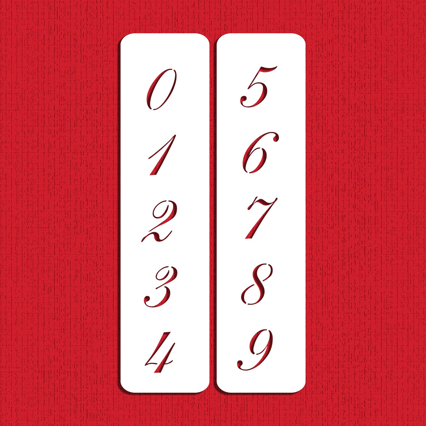 2.25-Inch Script Numbers Cake Stencils | C143 by Designer Stencils | Cake Decorating Tools | Baking Stencils for Royal Icing, Airbrush, Dusting Powder | Reusable Plastic Food Grade Stencil for Cakes | Easy to Use & Clean Cake Stencil