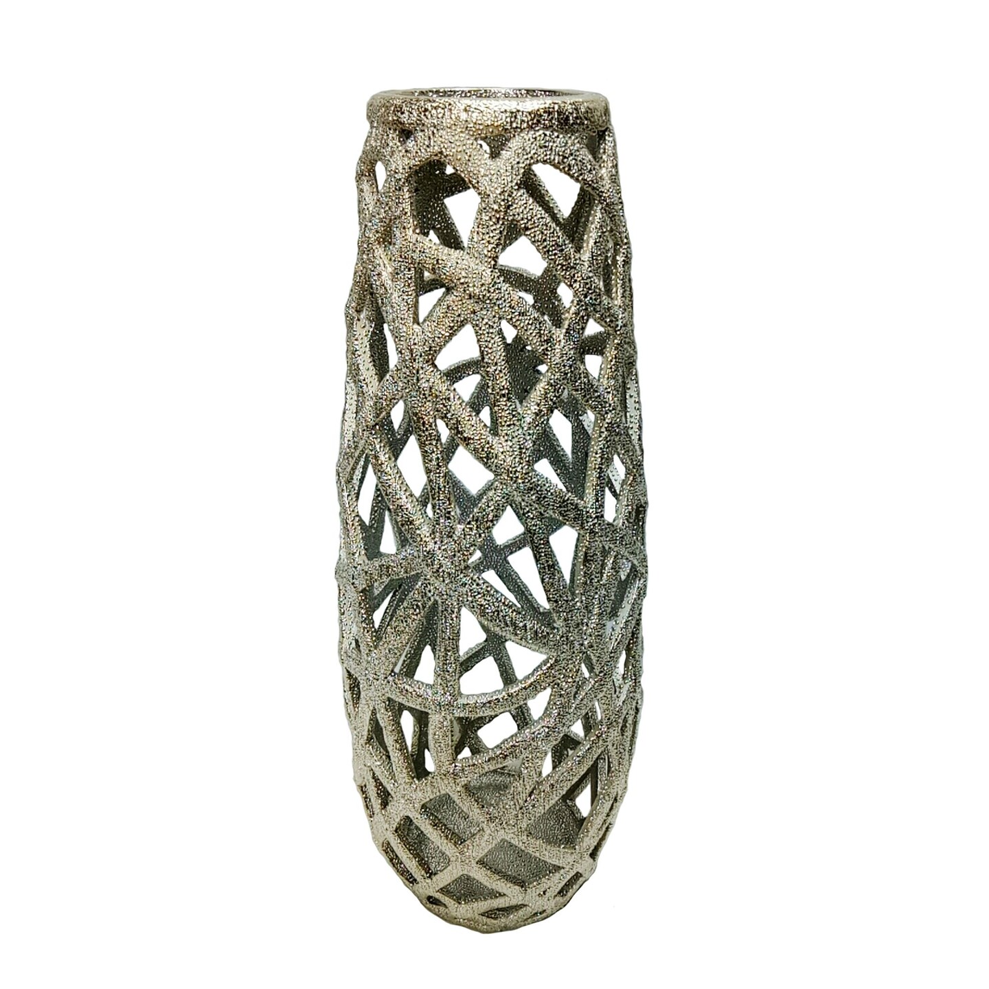 Kingston Living 18" Champagne Gold Ceramic Tabletop Cut Out Vase Vases & Containers Michaels