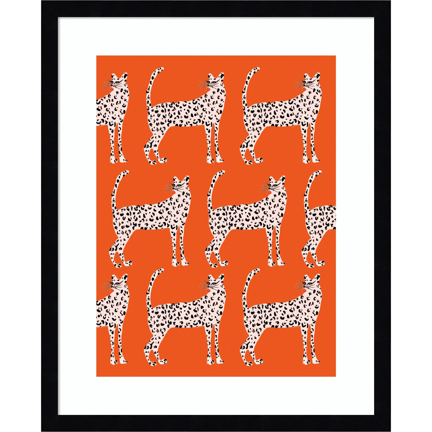 Sassy Pink Cheetahs by Kendra Dandy Wood Framed Wall Art Print 17 in. W ...