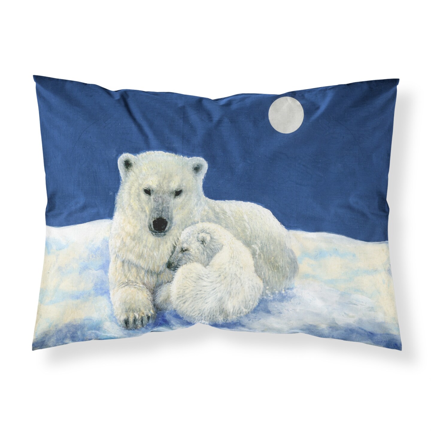 &#x22;Caroline&#x27;s Treasures Polar Bears Moonlight Snuggle Fabric Standard Pillowcase BDBA0429PILLOWCASE, Multicolor&#x22;