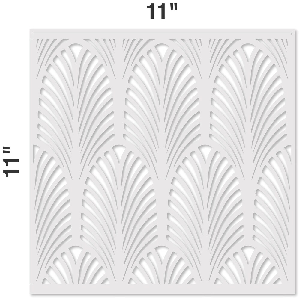 Art Deco Fan All Over Embossing 12 x 12 Stencil | FS039 by Designer Stencils | Reusable Stencils for Painting |