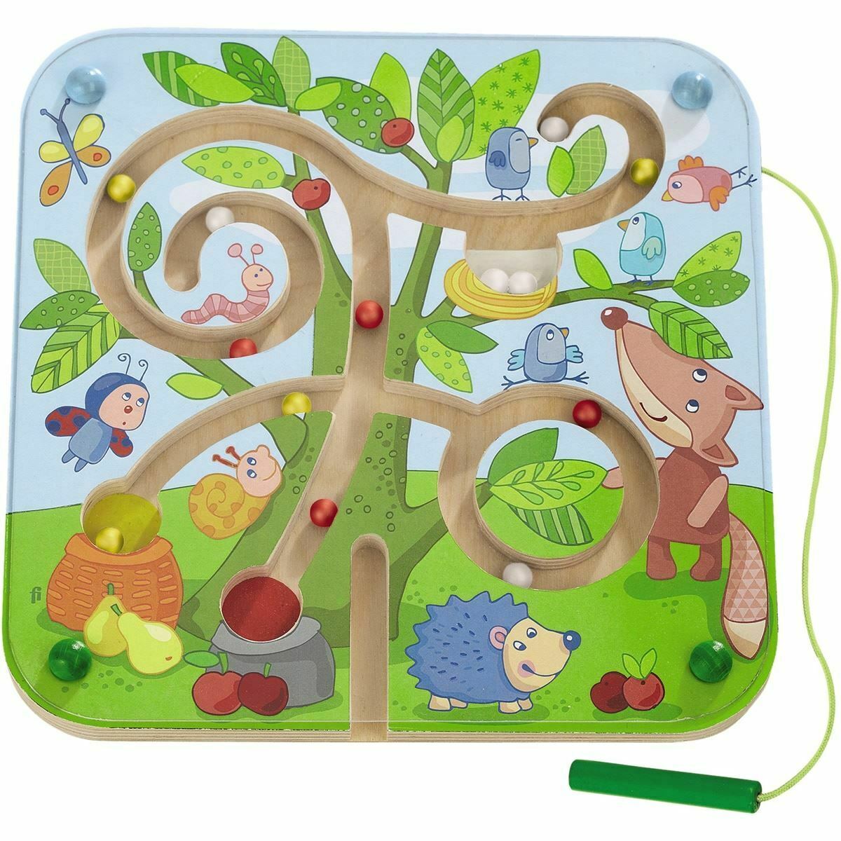 HABA Tree Maze Wooden Magnetic Game Develops Fine Motor Skills &#x26; Color Recognition with Attached Wand