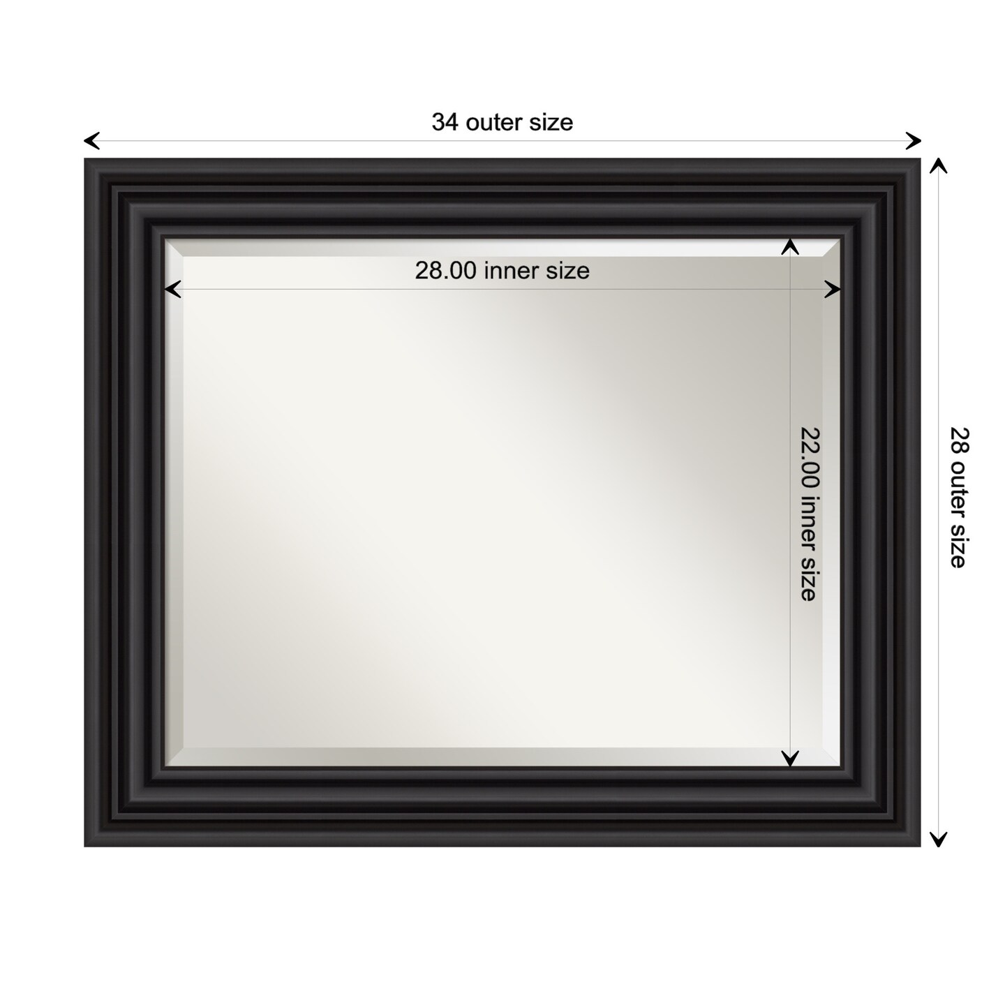 Beveled Bathroom Wall Mirror, Colonial Frame