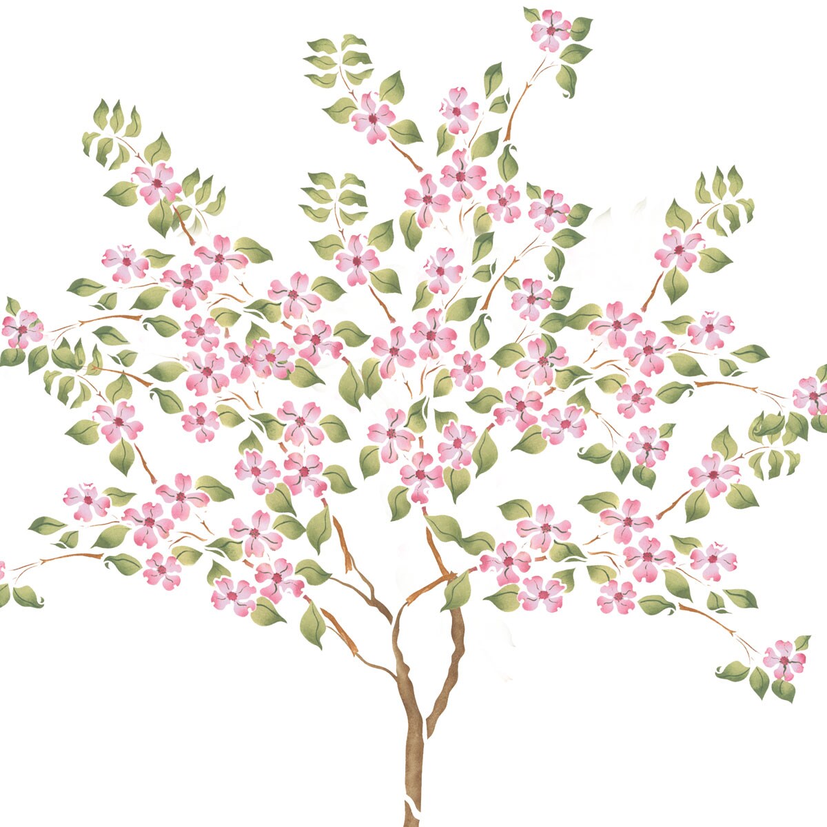 Small Dogwood Tree Wall Stencil | 2391 by Designer Stencils |