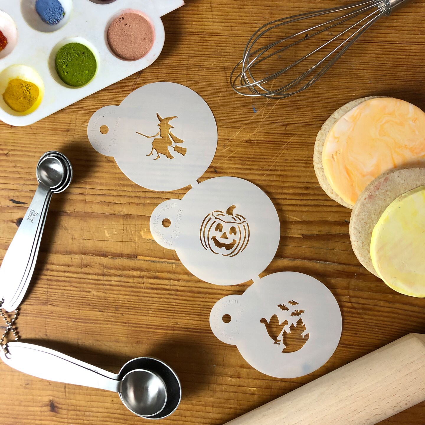 1.5-Inch Small Halloween Candy Stencils: Witch, Jack-o-Lantern, Ghosts | C198 by Designer Stencils |