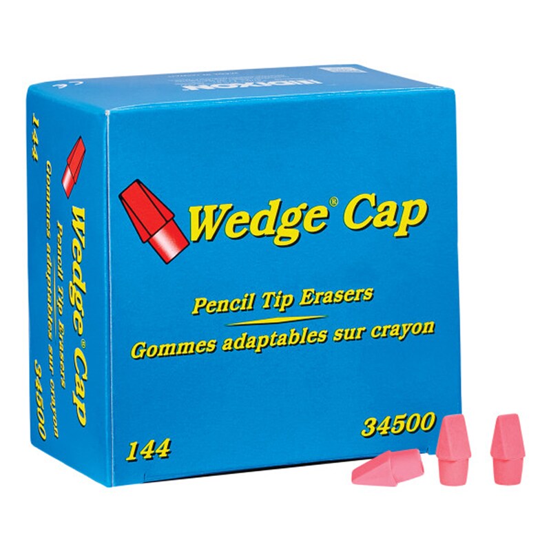 Wedge Pencil Cap Erasers, Pink, Pack of 144 Pencils Michaels