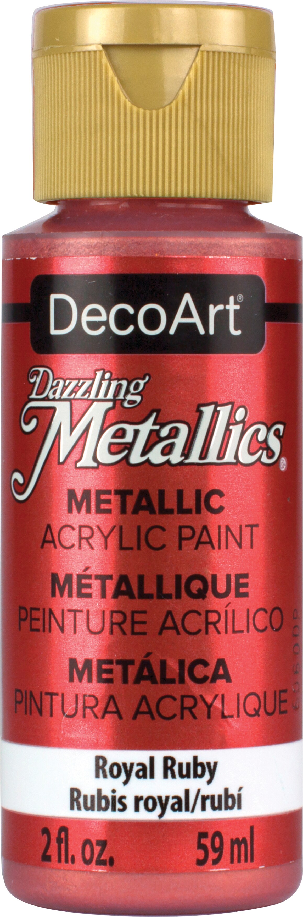 Decoart Dazzling Metallics Acrylic Paint 2oz Royal Ruby Accessories