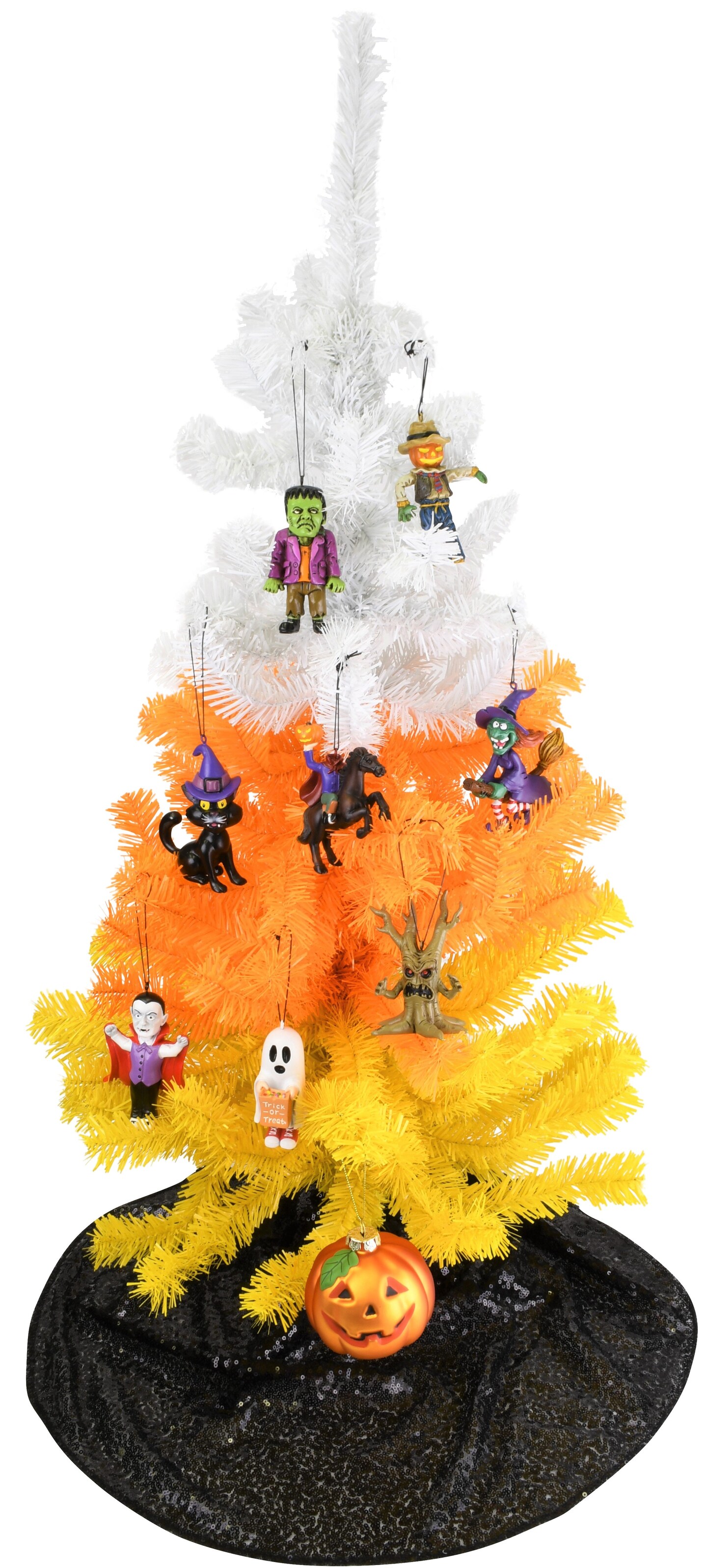 Tree Buddees White, Orange and Yellow Candy Corn Halloween Tree (4 Foot)