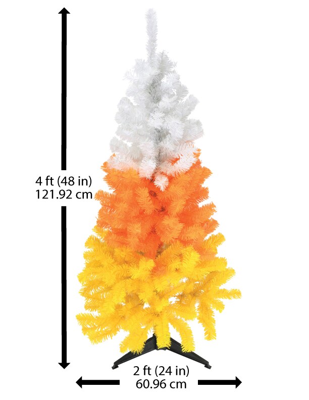 White, Orange and Yellow Candy Corn Halloween Tree (4 Foot)