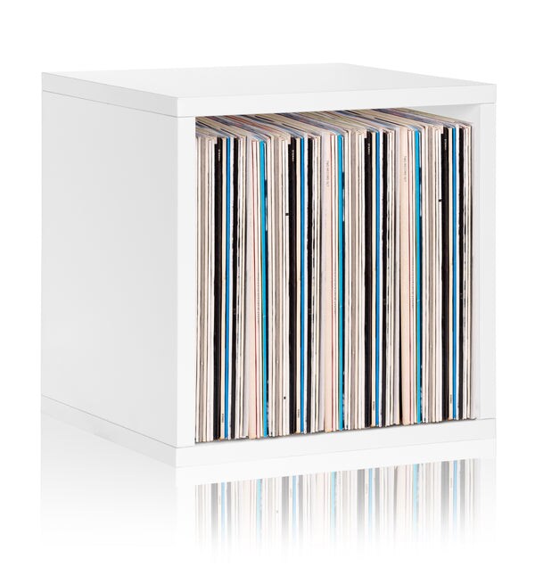 Dylan Single Cube Vinyl Record Storage, White Michaels