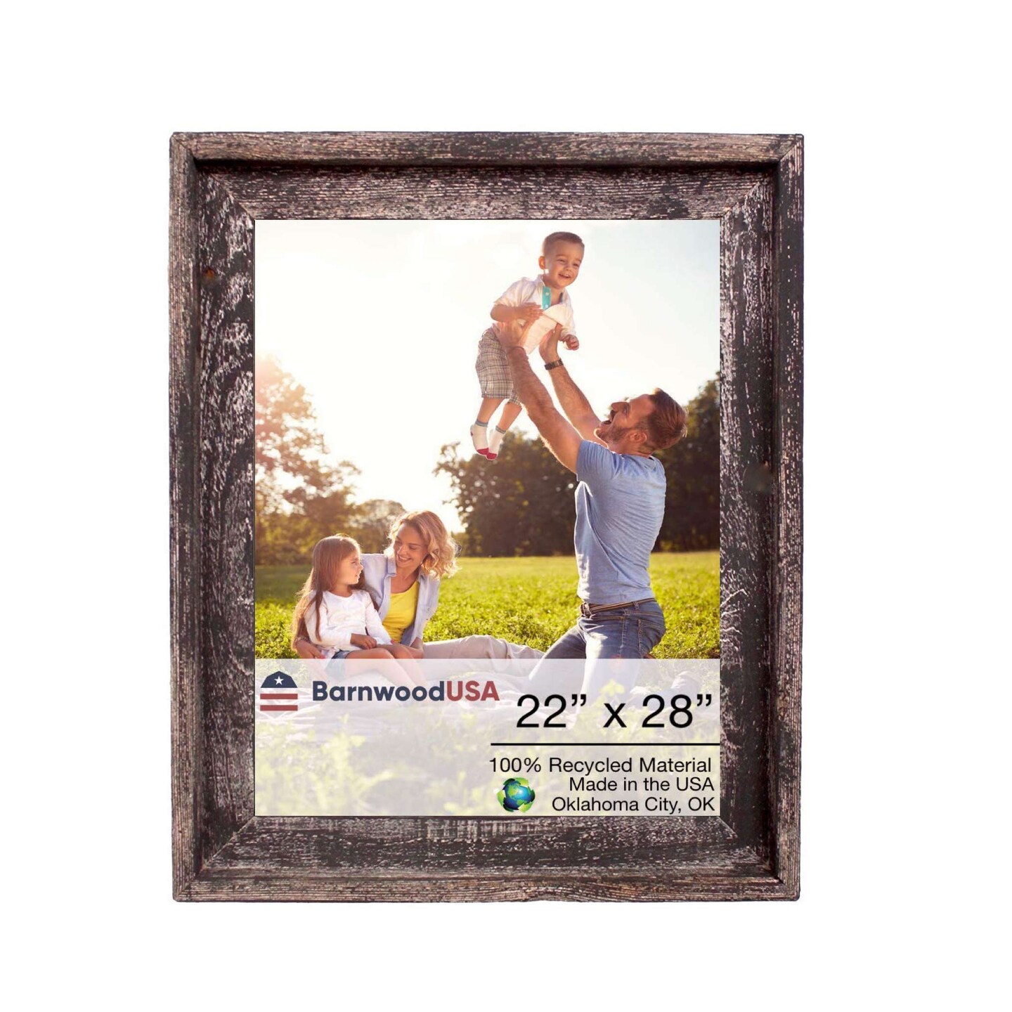 Rustic Farmhouse Signature Series 22 in. x 28 in. Reclaimed Wood Picture Frame