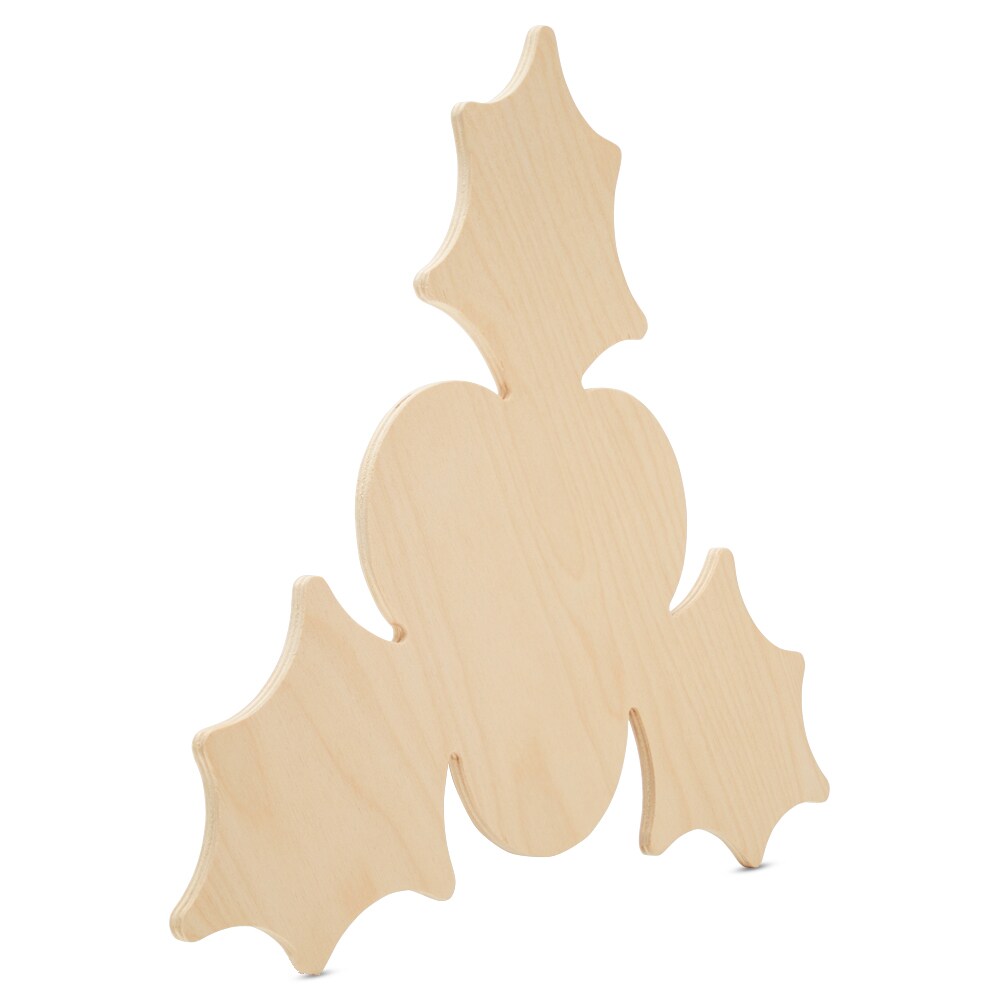Wood Holly Cutout Ornaments, Multiple Sizes Available, DIY Christmas Tree Decor & Craft | Woodpeckers
