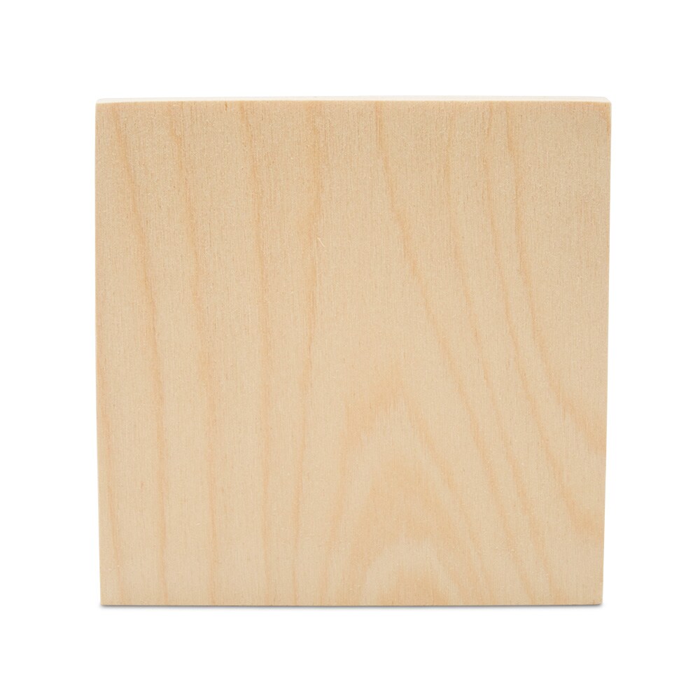 Square Tiered Tray Decor 4", Chunky Blank Wooden Signs for Crafts | Woodpeckers