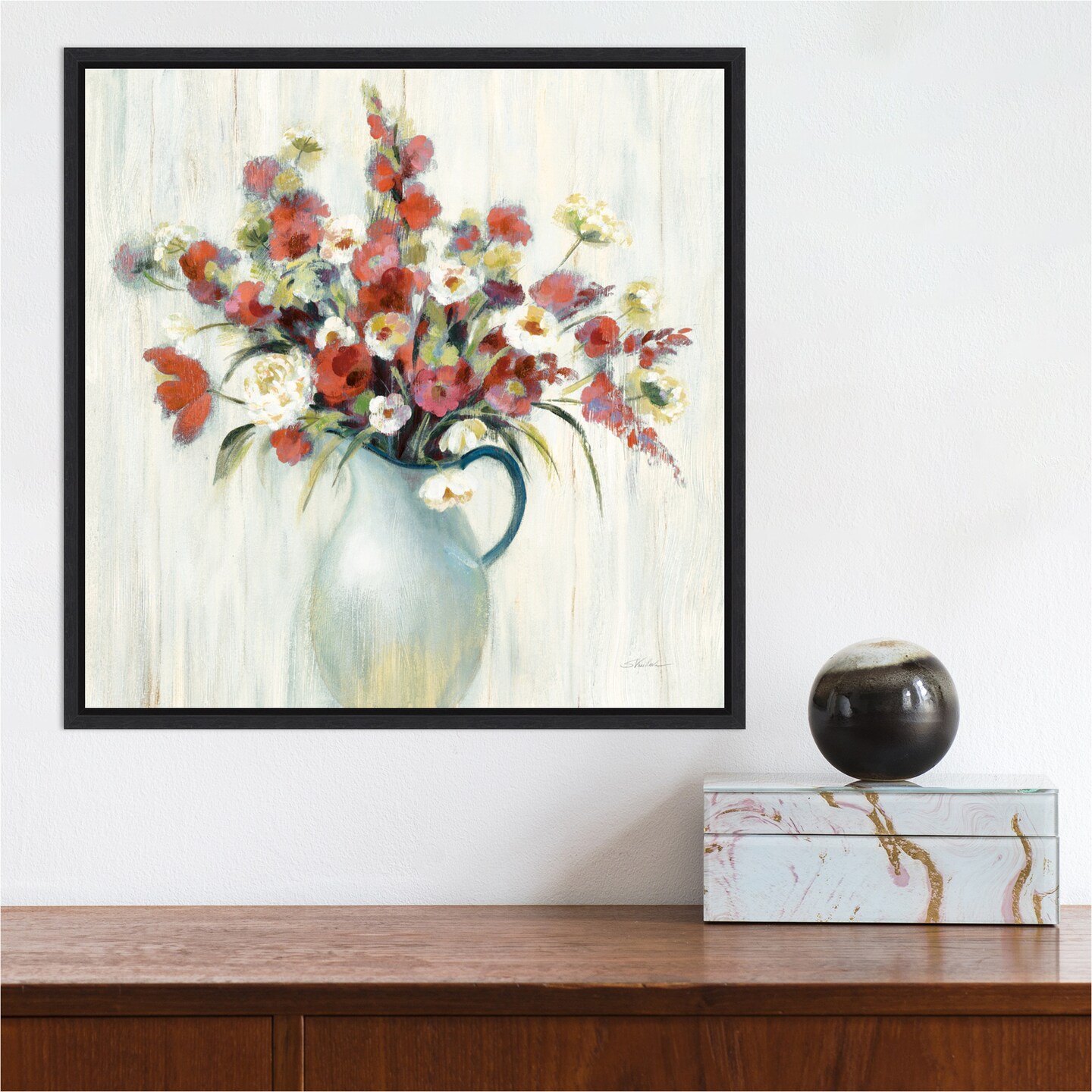 Coastal Bouquet Autumn by Silvia Vassileva Canvas Wall Art Print Framed