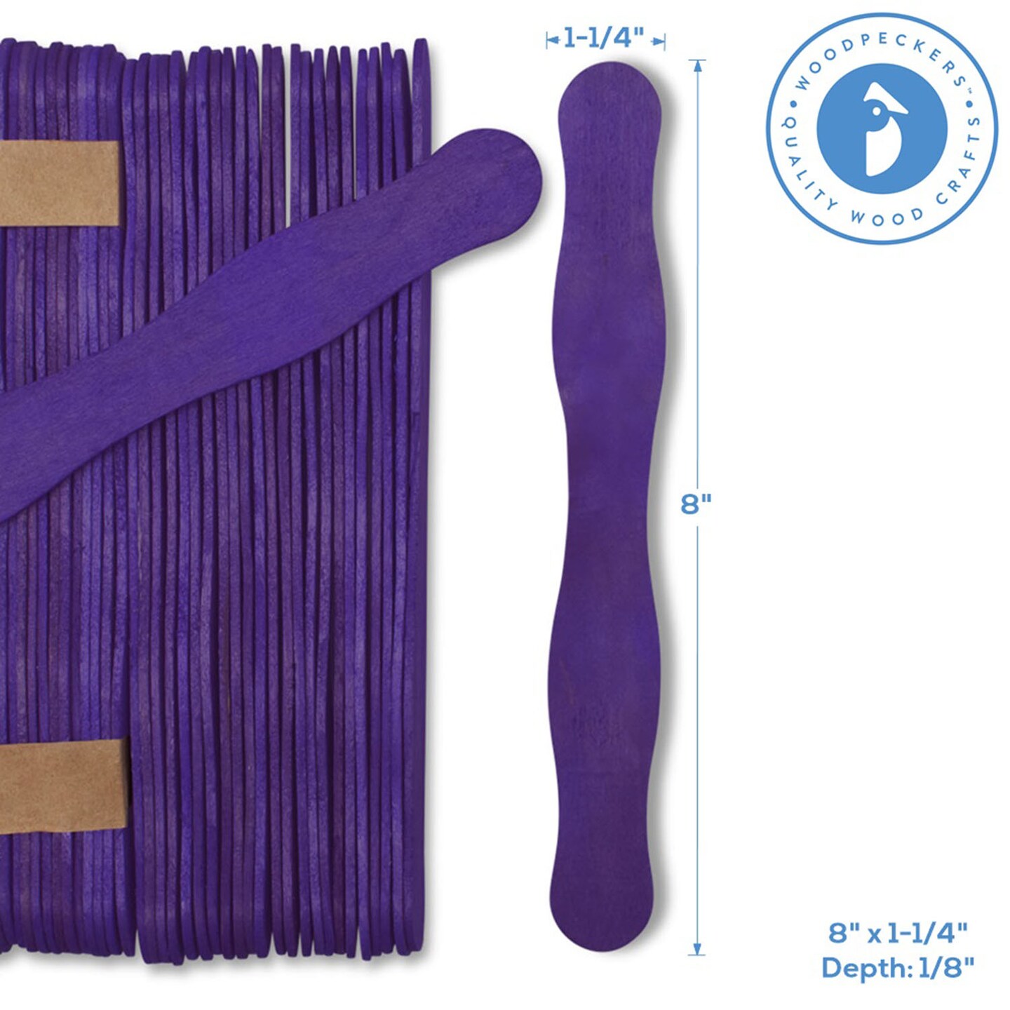 Wooden Fan Handles 8 inch for Wedding Program, Multiple Colors, Auction Paddles | Woodpeckers