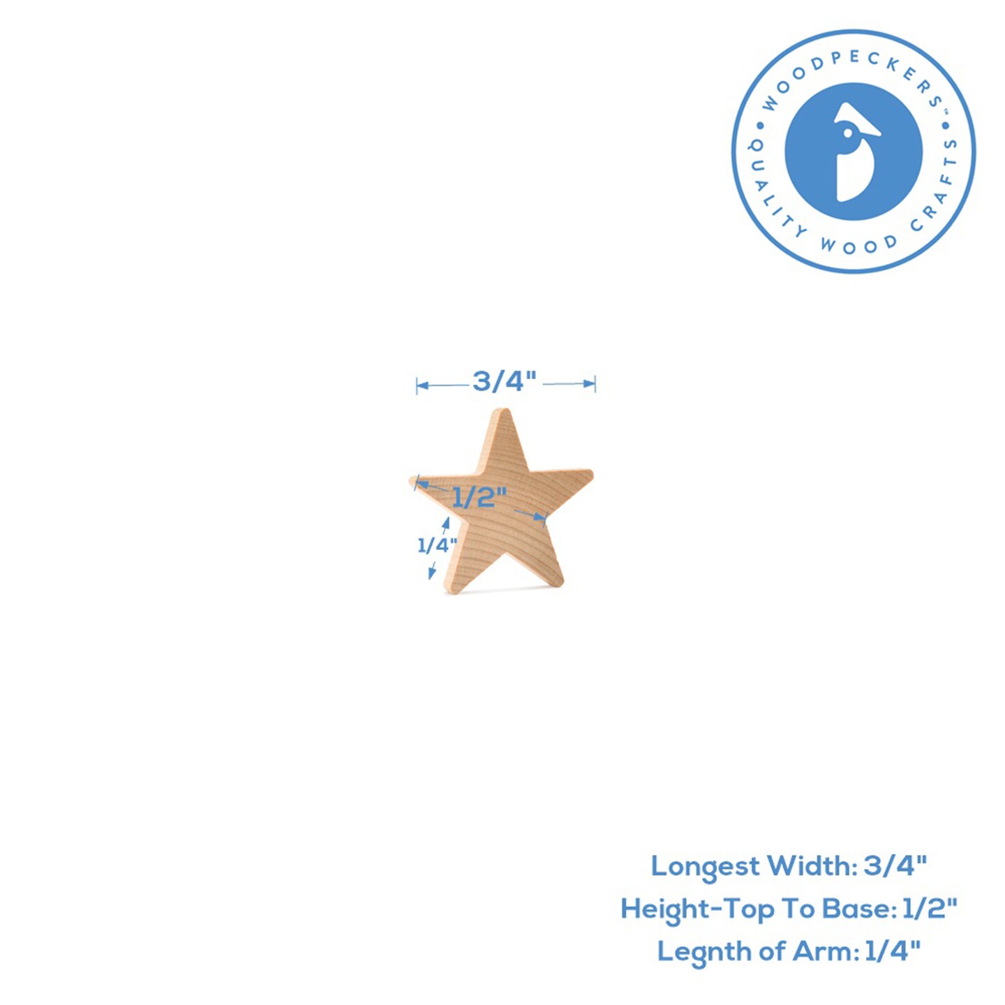 Wooden Stars, Multiple Sizes Available, Unfinished for Crafts, Flag Stars, July 4 Dcor | Woodpeckers
