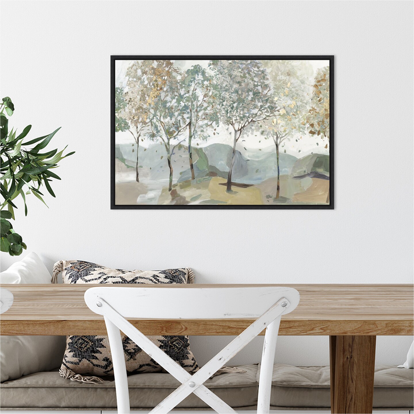 Breezy Landscape Trees I by Allison Pearce Canvas Wall Art Print Framed