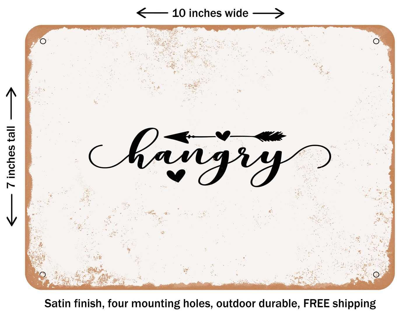 DECORATIVE METAL SIGN - Hangry - Vintage Rusty Look | Michaels