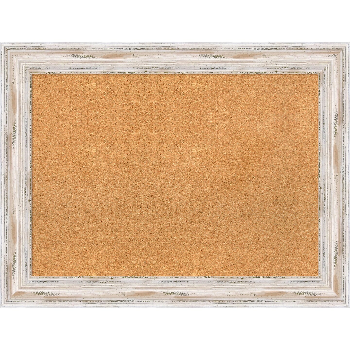 Cork Board, Alexandria White Wash Wood Frame - Bulletin Board, Organization Board, Pin Board