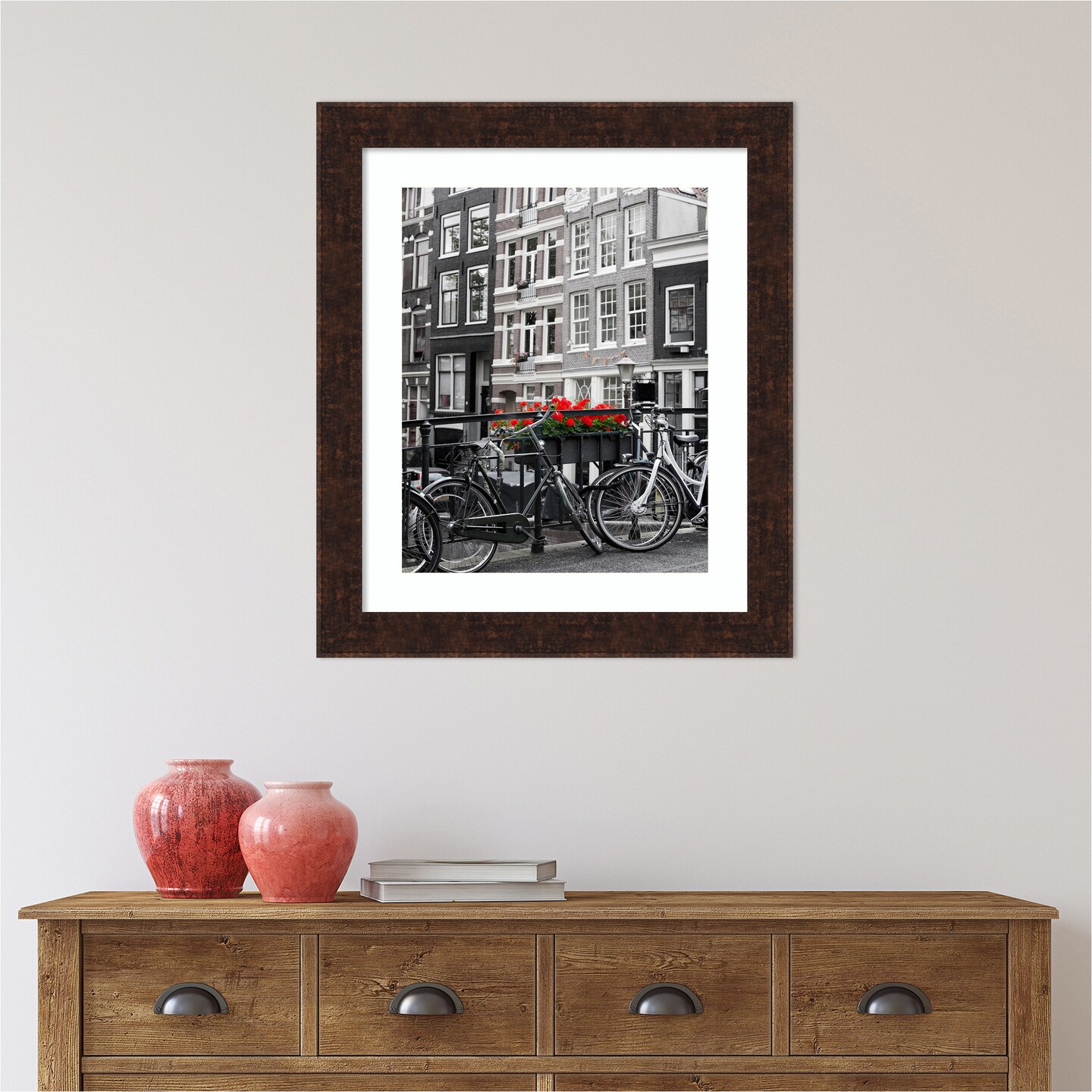 Amanti Art William Mottled Bronze Narrow Picture Frame
