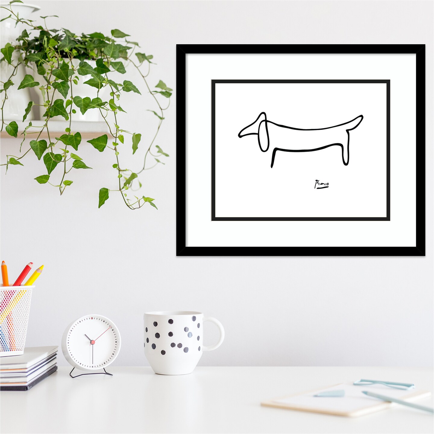 Le Chien (The Dog) by Pablo Picasso Wood Framed Wall Art Print