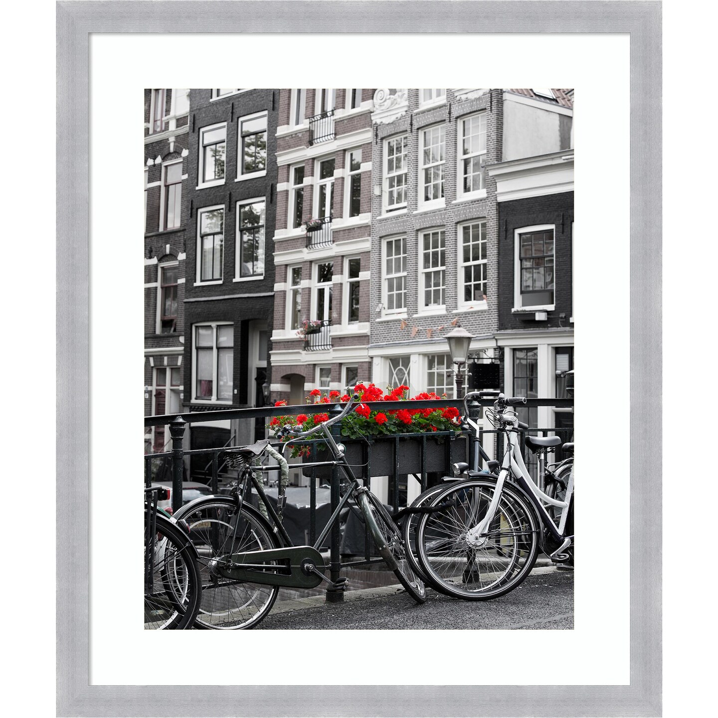 Amanti Art Grace Brushed Nickel Narrow Picture Frame