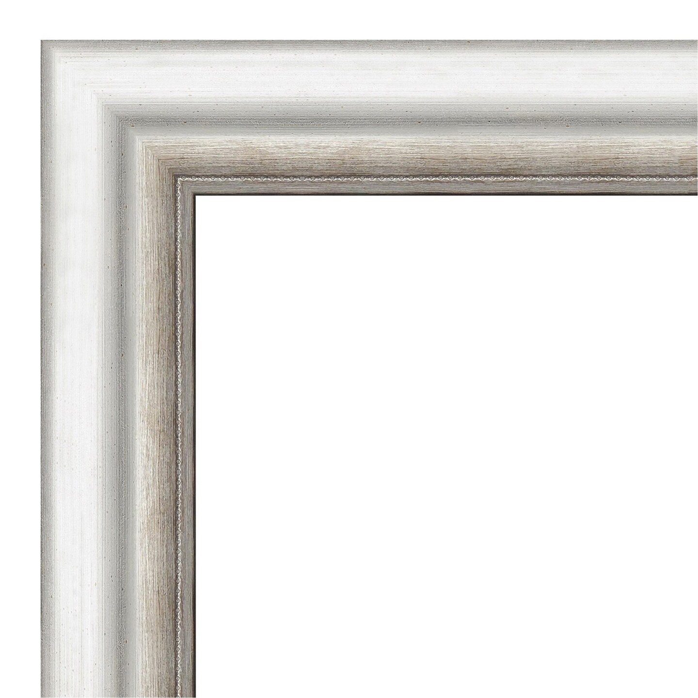 Amanti Art Non-Beveled Wall Mirror, Salon Silver Narrow Frame