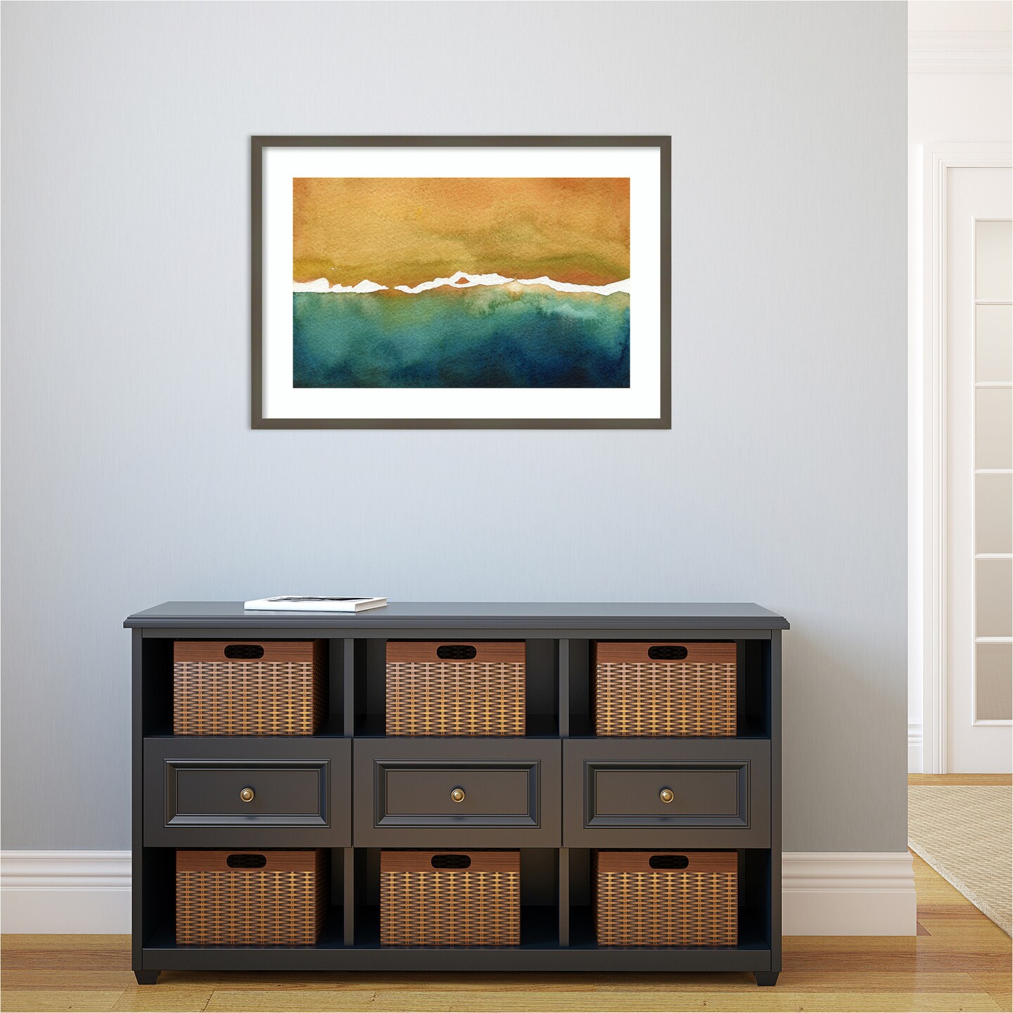 Above by Janet Meinke Lau Wood Framed Wall Art Print