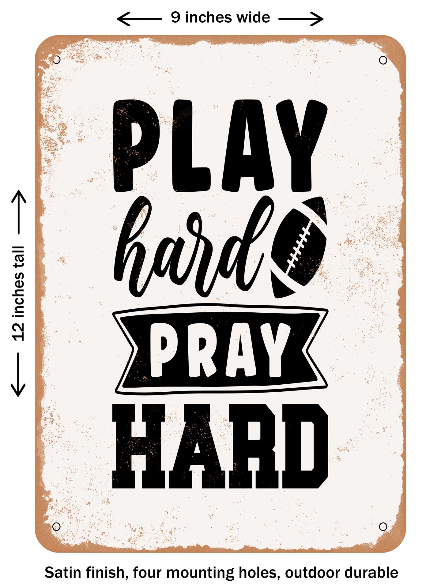 Decorative Metal Sign Play Hard Pray Hard Vintage Rusty Look Signs Michaels 7119