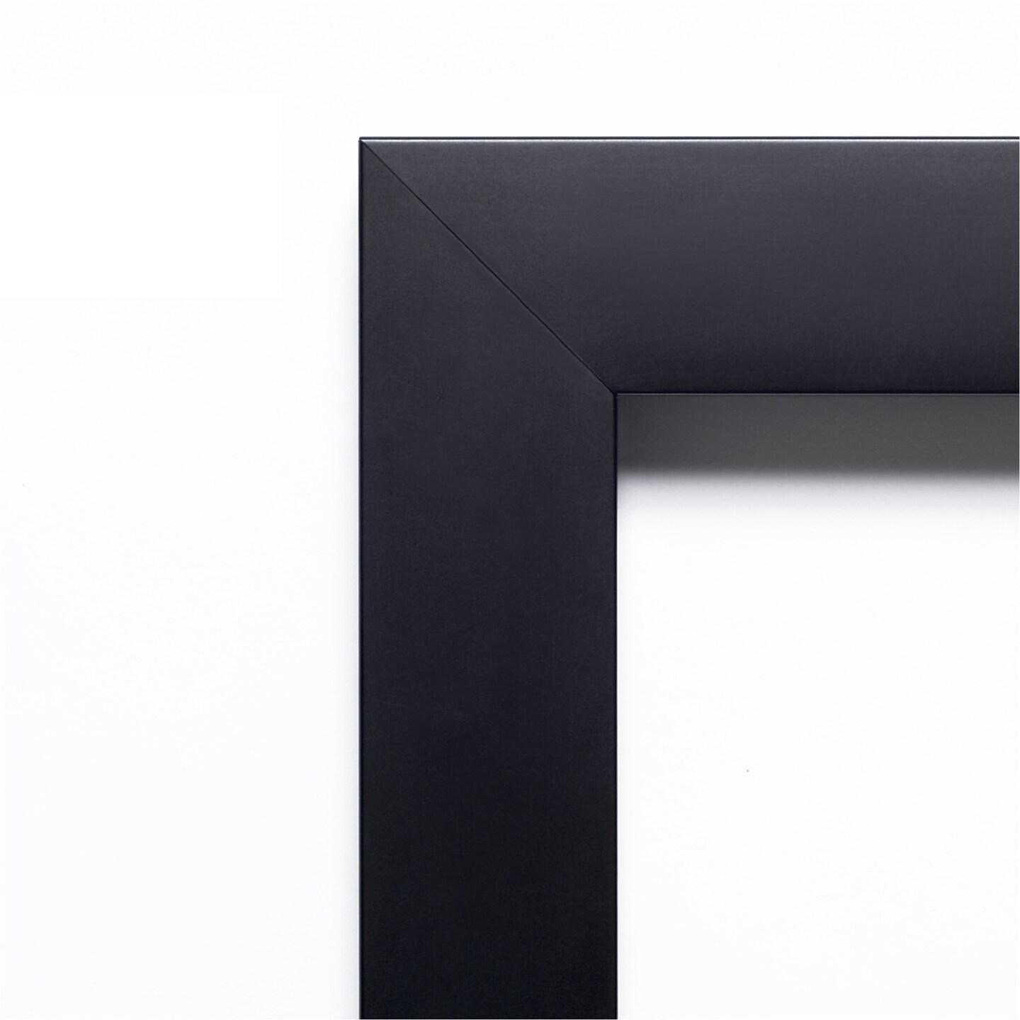 Amanti Art Non-Beveled Wood Wall Mirror, Mezzanotte Black Frame