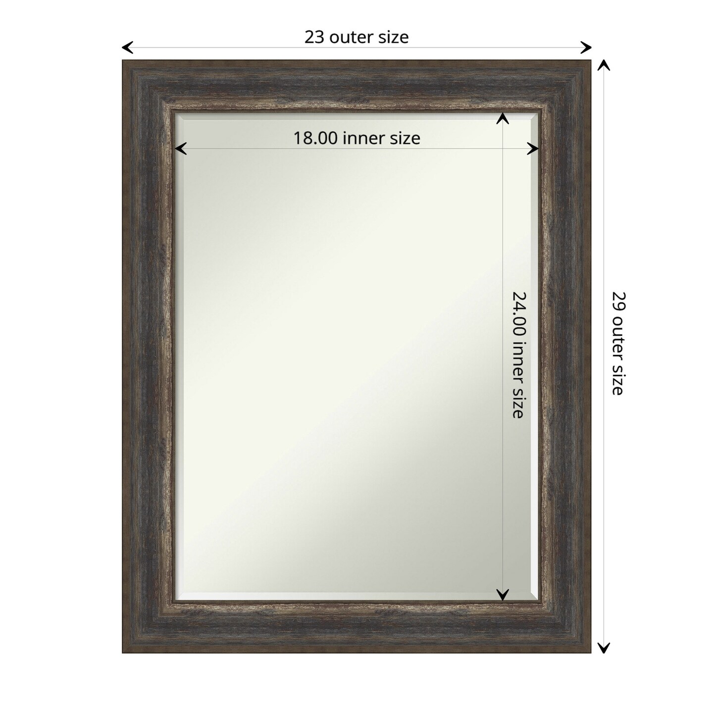 Petite Bevel Wall Mirror, Alta Frame