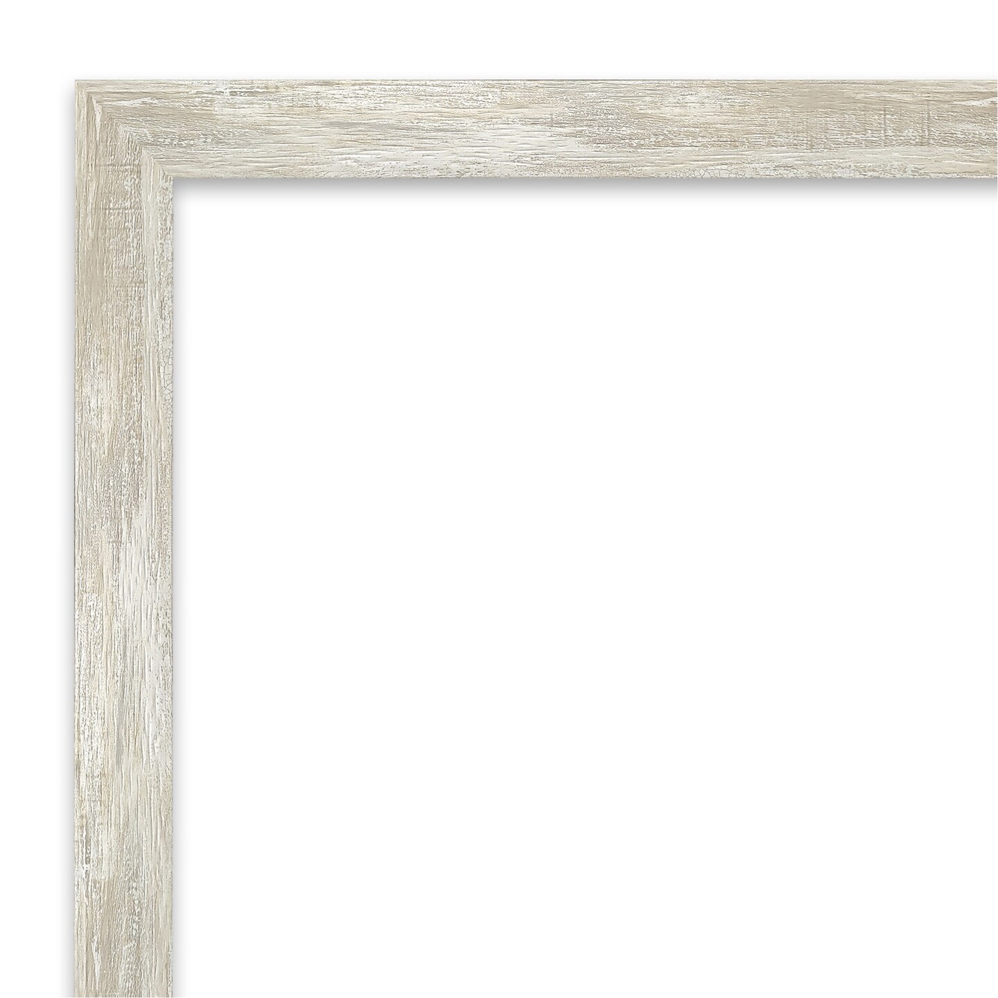 Amanti Art Non-Beveled Wall Mirror, Crackled Metallic Narrow Frame