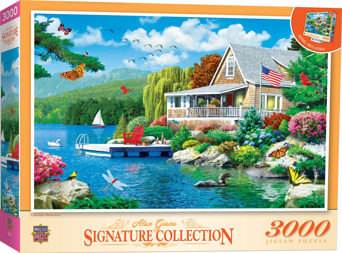 MasterPieces 3000 Piece Jigsaw Puzzle For Adults, Family, Or Kids - Lakeside Memories - Manufacturer Defect - 32&#x22;x45&#x22;