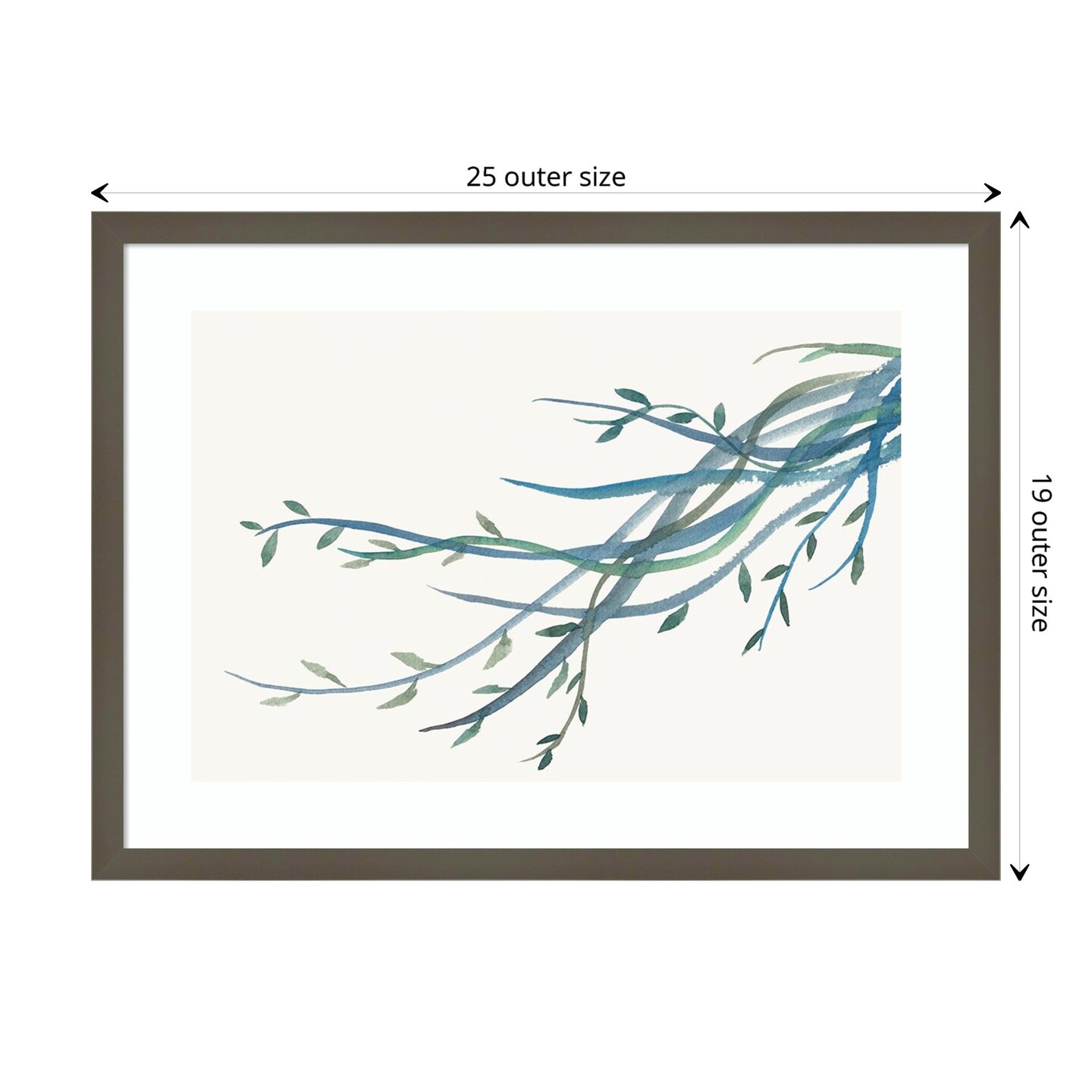 Green vine Branches II by JL Design Wood Framed Wall Art Print Michaels