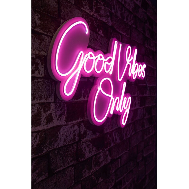 24.4" Novelty Good Vibes Only Led Neon Sign Wall Décor - Pink