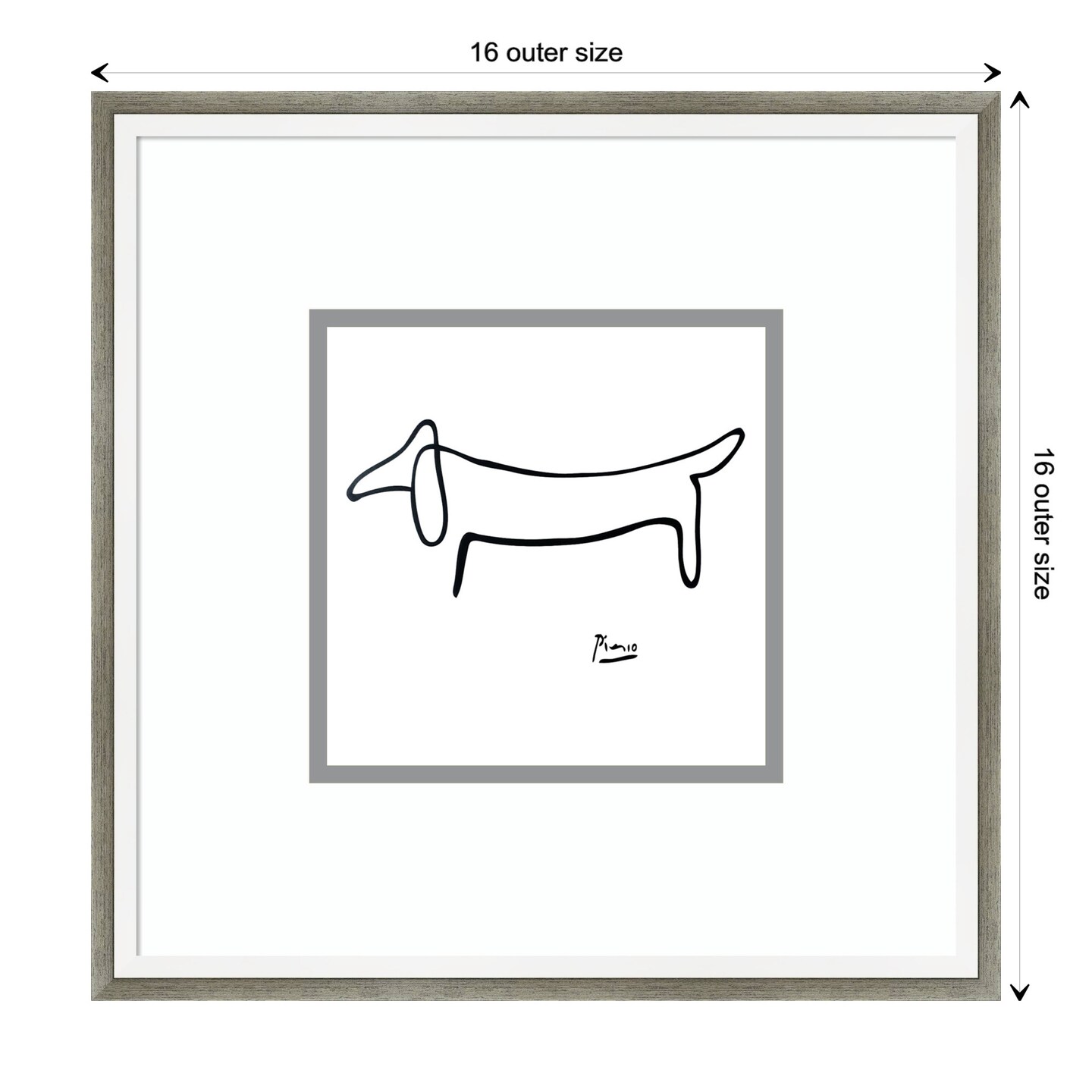 Le Chien (The Dog) by Pablo Picasso Wood Framed Wall Art Print