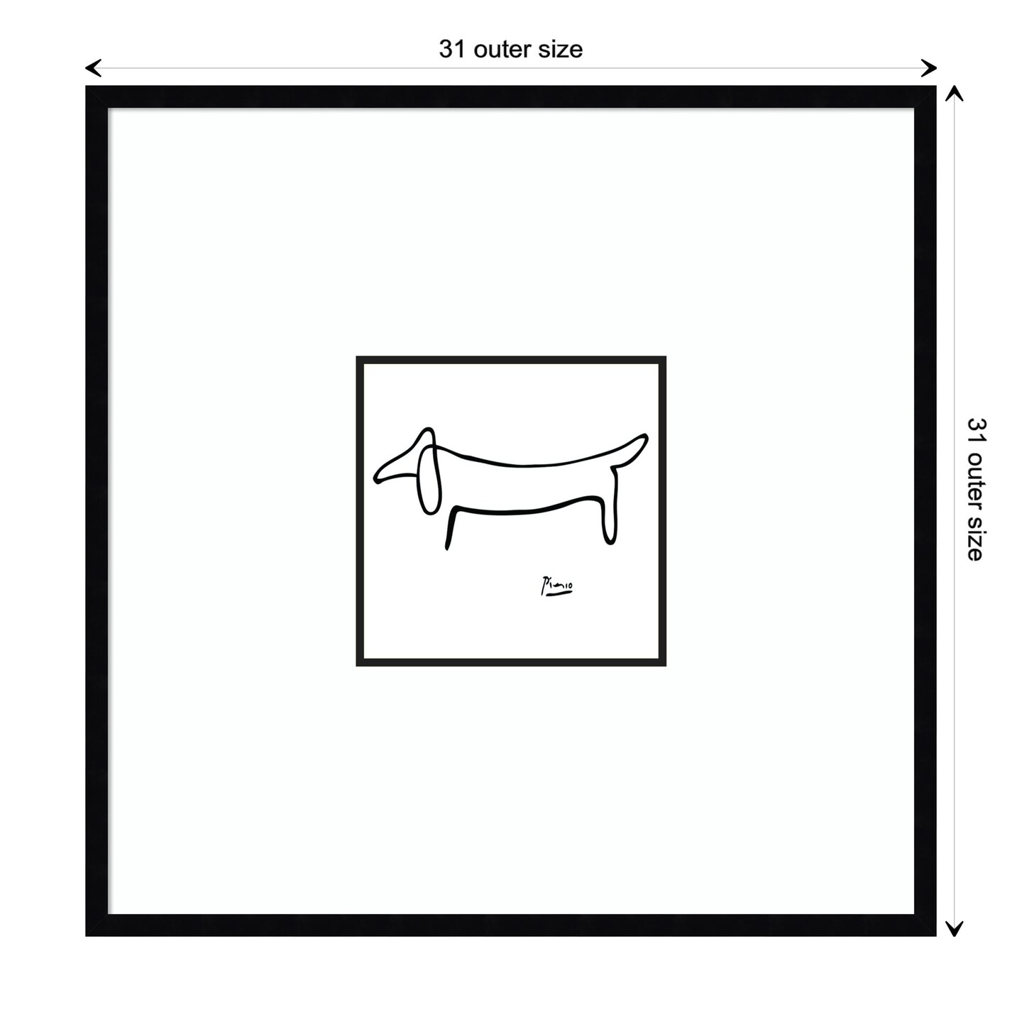 Le Chien (The Dog) by Pablo Picasso Wood Framed Wall Art Print