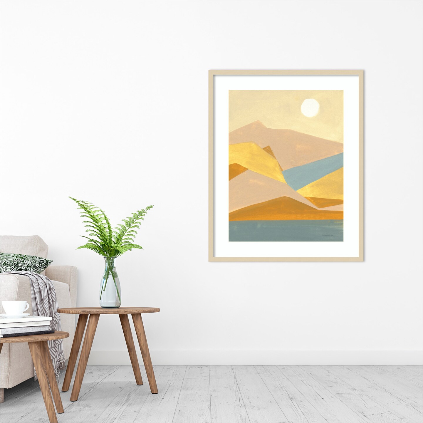 Retro Abstract I Southwest Mountains by Danhui Nai Wood Framed Wall Art Print