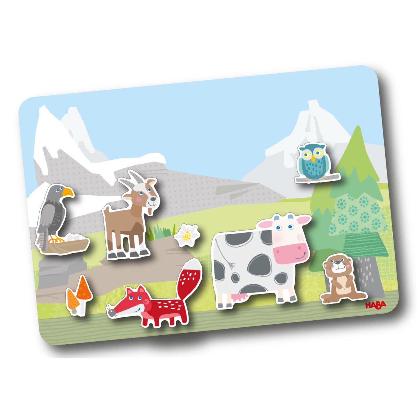 HABA Magnetic Game Box World of Animals in Their Habitats - 62 Magnetic Pieces in Cardboard Carrying Case with 4 Background Scenes