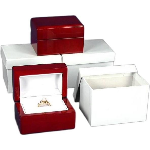 3 Double Ring Gift Boxes Rosewood Stained Jewelry Displays Michaels