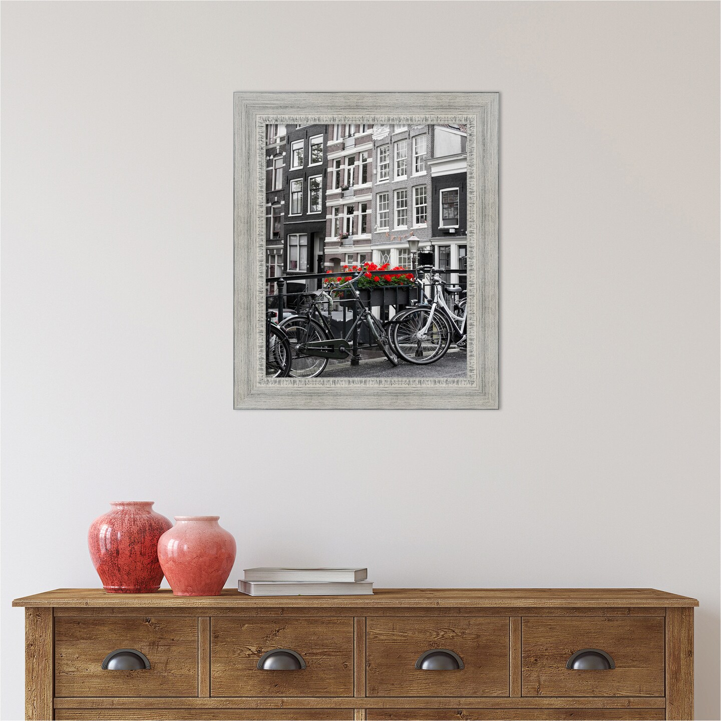 Rustic White Wash Wood Picture Frame